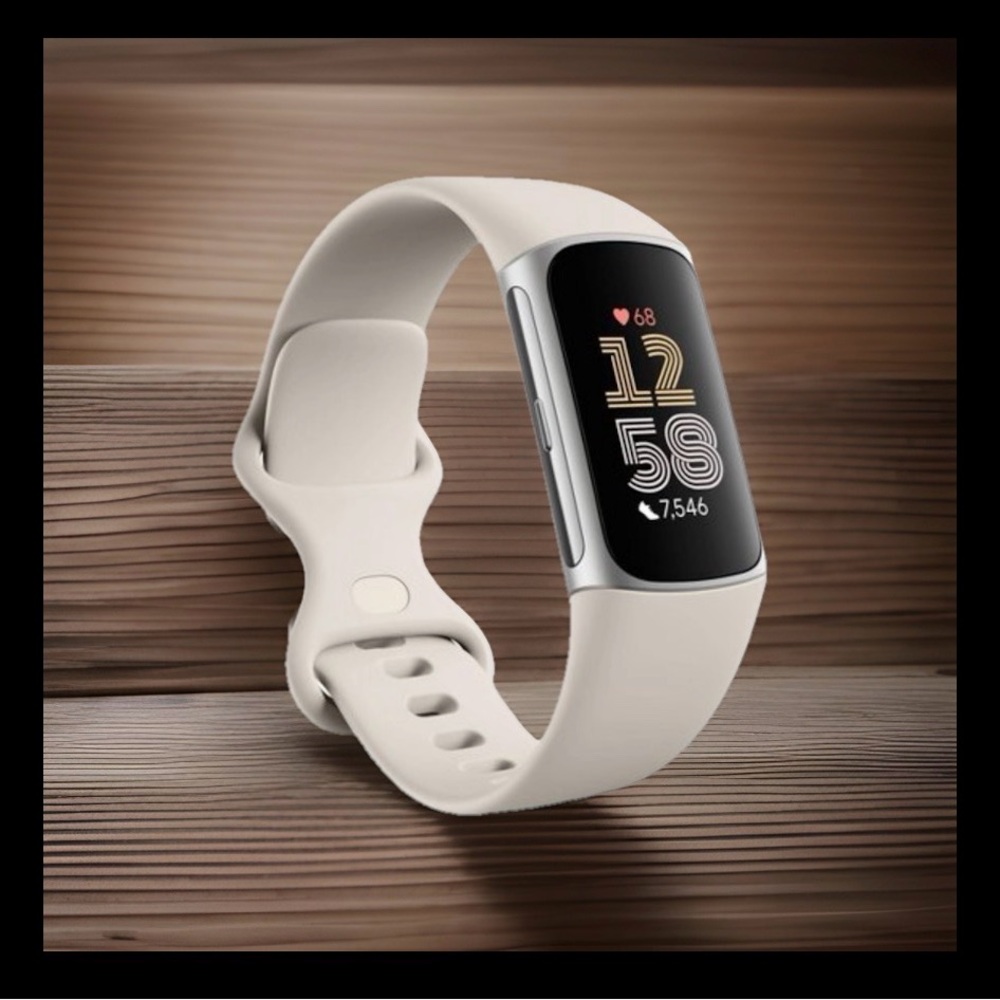 fitbit Slim Activity Tracker with Cream Silicone Band